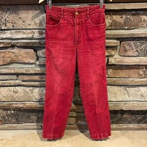 Vintage Jordache Red Corduroy Straight Leg Pants